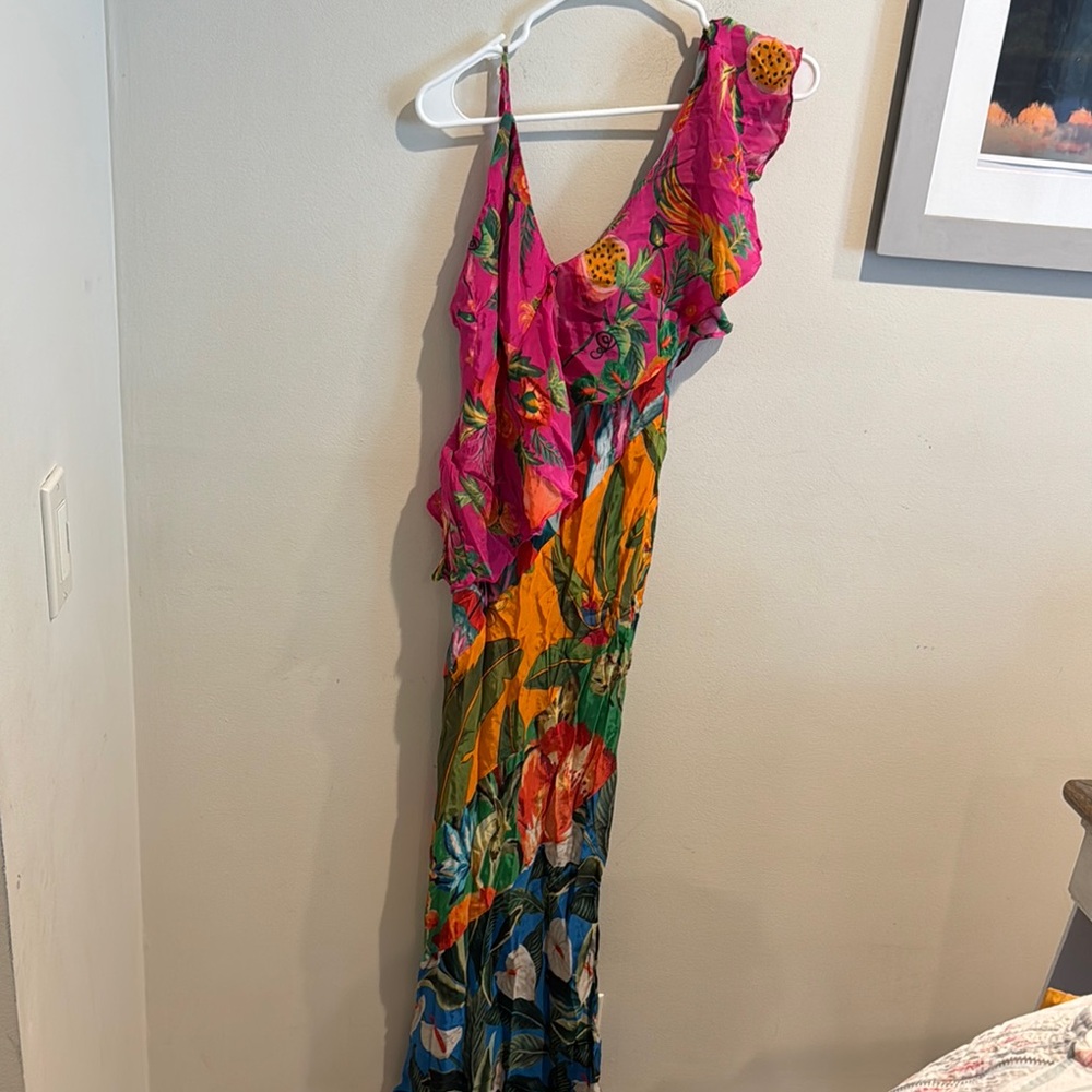FARM Rio Multicolor Tropical Print Ruffle Dress - Picture 3 of 10